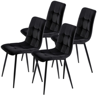 Furnishings Home Esszimmerstuhl Polsterstuhl 4er Set, gepolstert & gesteppt (Sitzgruppe, 4 St), Gestell aus Metall, Küchenstuhl