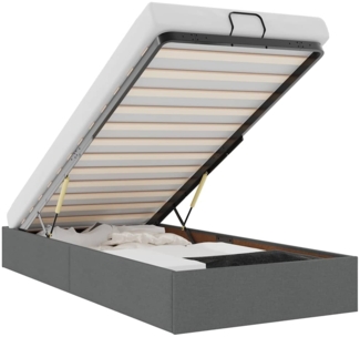 vidaXL Ottoman-Bett ohne Matratze Dunkelgrau 100x200 cm Stoff 3310855