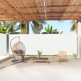 vidaXL Seitenmarkise Ausziehbar Creme 180x1000 cm 318037