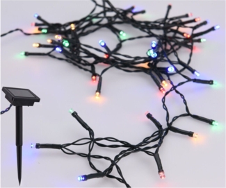 Spetebo LED-Lichterkette Solar Draht Lichterkette bunt - 7 m / 50 LED, 50-flammig, Deko Beleuchtung mehrfarbig für Garten und Balkon