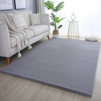 Teppium Teppich Unicolor - Einfarbig, Rechteckig, Höhe: 20 mm, Teppich Wohnzimmer Einfarbig Shaggy Modern Flauschiger Felloptik Weich