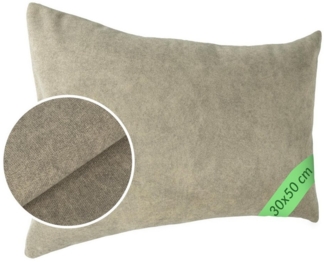 Kisska Dekokissen Kissenhülle MAGIC atmungsaktiv Velour Zierkissen Ambiente Dekorieren, Kissenüberzug ohne Füllung Meliert-Optik UNI 40x40cm Einfarbig Creme