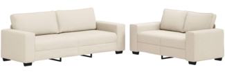 vidaXL Sofa 2 pcs Beige 221 x 77 x 82 cm Leinenmischgewebe 3324688