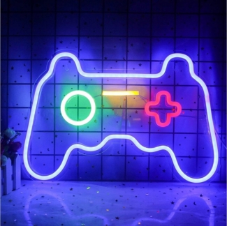 zggzerg LED Dekolicht Spiel Leuchtreklame Gamepad Controller Leuchtreklamen Wandleuchten, LED fest integriert