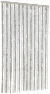 vidaXL Fliegenvorhang Hellgrau und Weiß 100x220 cm Chenille 377316