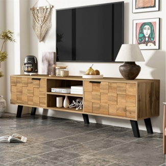 autolock TV-Schrank TV-Schrank mit 2 Türen und 2 offenen Fächern, TV-Möbel
