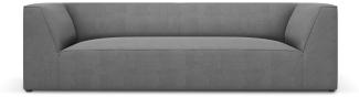 Micadoni 3-Sitzer Sofa Ruby | Bezug Grey | Beinfarbe Black Plastic