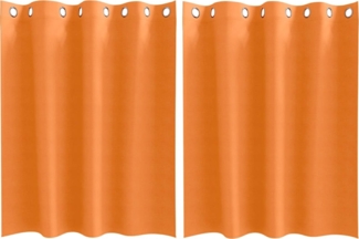 vidaXL Verdunkelungs-Vorhänge mit Ringen 2 pcs Helles Orange 4107398