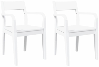 vidaXL Esszimmerstühle 2 Stk. Weiß Massivholz Gummibaum 4102513