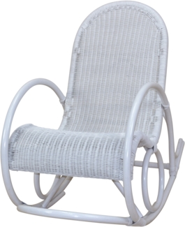 Schaukelstuhl "Luisa" aus Rattan handgefertigt, weiß