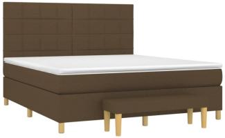 vidaXL Boxspringbett mit Matratze Stoff Dunkelbraun 160x200 cm, Härtegrad: H2 [3137168]