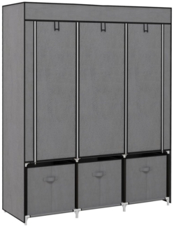 autolock Stoffschrank Faltbar Stoffschrank,Garderobe,Faltschrank mit Reißverschluss Stoffschrank aus Vlies,3 Schubladen, 125cmx43cmx162,5 cm