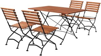 Schlossgarten Gartenmöbel Set 5tlg, Klappstühle & 120 x 80 cm