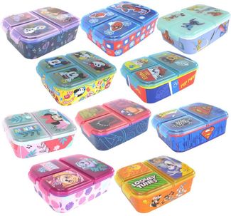 Lunchbox für Kinder mit 3 Fächern aus Kunststoff verschiedene Motive Spider-Man