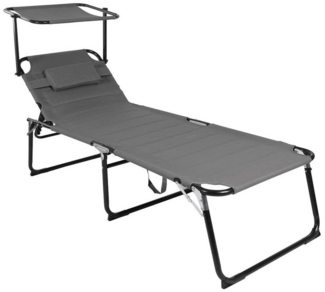 Mojawo Doppelliege XXL Aluminium verstellbare Gartenliege mit Dach L200xB70cm