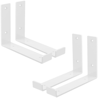 ML-DESIGN Wandregalhalter Regalhalterung L-Form aus Metall, Regalwinkel für Wandmontage, 4-tlg, Industrielle Wandregal Weiß, Regalträger Regalhalterungen