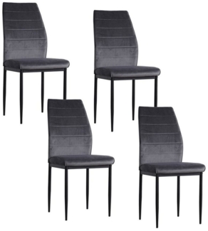 HTI-Living Esszimmerstuhl Stuhl Madison Velvet Grau (Set, 4 St), Esszimmerstuhl Samt