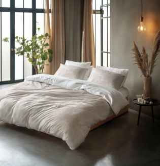 Sitheim-Europe Bettwäsche Ginkgo Whisper Baumwolle Bettbezug & Kissenbezüge, Baumwolle, 3 teilig, Weich, geschmeidig und wärmeregulierend