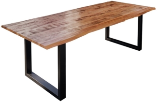 SAM® Baumkantentisch Katharina, Mango Massivholz, Baumkante, Metallgestell U-Form