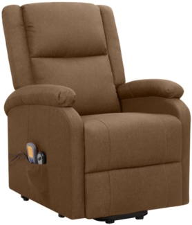 vidaXL Massagesessel mit Aufstehhilfe Braun Stoff, Ausstattung: ohne 5V-Adapter [329713]