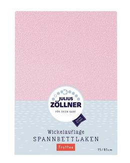 Julius Zöllner 8390449760 Spanntuch für die Wickelauflage, 75 x 85 cm, Frottee, rosa