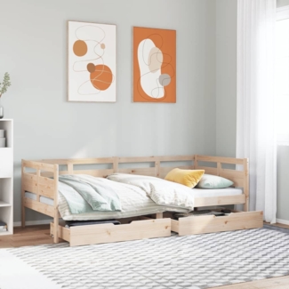 vidaXL Tagesbett mit Schubladen 90x190 cm Massivholz Kiefer 3302142