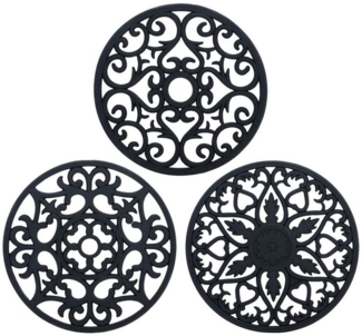 Intirilife Topfuntersetzer, 3-tlg, 3-teiliges Silikon Untersetzer Set Flexible Antihaft Topf Rutschfest