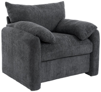 Merax Sessel Chenille-Stoff Einzelsessel mit extra dickem Kissen (96x82x84 cm), Armlehnensessel Polstersessel Akzentstul Relaxsessel