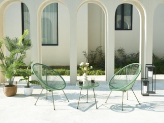 Vente-unique - Garten-Sitzgruppe aus Polyrattan: 2 Sessel 1 Tisch - Kaki - ALIOS III von MYLIA