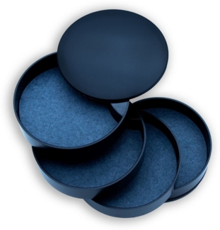 Intirilife Schmuckkasten (1 St), Schmuckkästchen mit 4 rotierbaren Ebenen 10x11 cm Schatulle