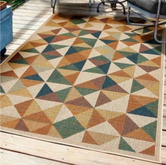 Andiamo Teppich Sedona Dreieck, rechteckig, Höhe: 6 mm, Flachgewebe, modernes Design, In- und Outdoor geeignet
