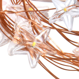 Lichterkette, Stern, Kupfer, 20x LED, L 210 cm, CHAIN_20L