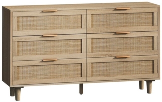 Gotagee Sideboard Rattan Aufbewahrungsschrank Kommode Schublade Schlafzimmer Wohnzimmer