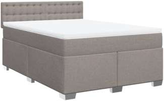 vidaXL Boxspringbett mit Matratze Taupe 140x190 cm Stoff 3285901