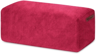 Green Bean Indoor Cord Sitzhocker Pouf Cube Max 70 x 33 x 28 cm mit EPS-Perlen Füllung - kuschelig weich waschbar - die ideale Ergänzung zum Sitzsack für Kinder & Erwachsene - Rot