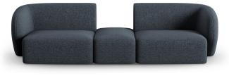 Micadoni Modulares Sofa Shane 2-Sitzer Mitte offen Chenille Blau Melange