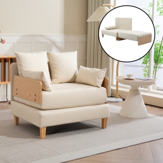 1-Sitzer-Schlafsofa Seinlus 81 x 88 x 68 cm Beige [en. casa]
