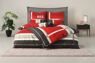 H.I.S Bettwäsche Golfi in Gr. 135x200 oder 155x220 cm, Linon, 2 teilig, Bettwäsche aus Baumwolle, sportliche Bettwäsche mit Streifen