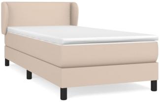 vidaXL Boxspringbett mit Matratze, Härtegrad: H2, Kunstleder Cappuccino-braun 80 x 200 cm