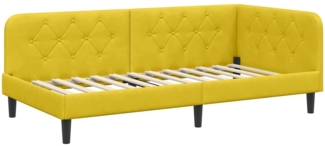 vidaXL Eckbettgestell mit Kopfteil Gelb 90x190 cm Samt 42016602