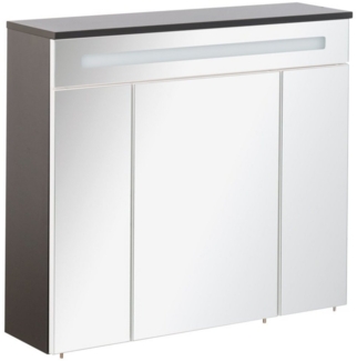Fackelmann KARA LED Spiegelschrank 80 cm, Anthrazit/Weiß