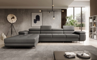 Luxusbetten24 Schlafsofa Designer Sofa Calvera Maxi in Bouclé, mit Stauraum und Schlaffunktion