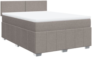 vidaXL Boxspringbett mit Matratze Taupe 140x200 cm Stoff 3287088