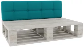 Gutekissen® Palettenkissen Gesteppte Kissen mit Knöpfen, Palettenauflagen Sitzkissen Rückenlehne Gesteppt PFG (Rückenlehne 120x50, Himmelblau)