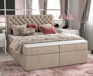 AX LIVING Follonica 180 x 200 Boxspringbett Beige – Gemütliche Eleganz
