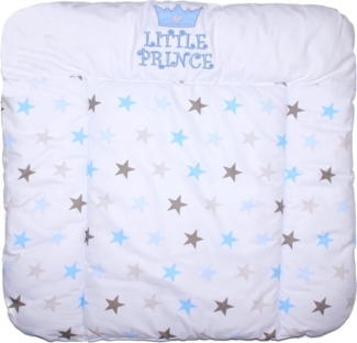 Wickelauflage mit Applikation - Prince Star Blau - Wickeltischauflage Baby Auflage (70x85 cm)