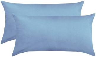 BettwarenShop Single Jersey Kissenbezug Ulm 2er Pack|40x80 cm| stahlblau