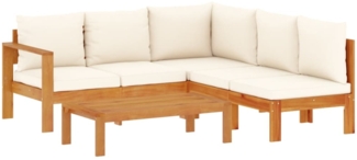 vidaXL 4-tlg. Garten-Sofagarnitur mit Kissen Massivholz Akazie 3214857