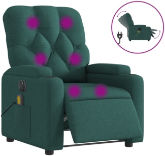 vidaXL Massagesessel Elektrisch Dunkelgrün Stoff 3204704