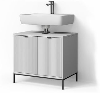 Livinity® Waschbeckenunterschrank ATERNO, Weiß, 70 x 63 cm mit 2 Türen (1-St)